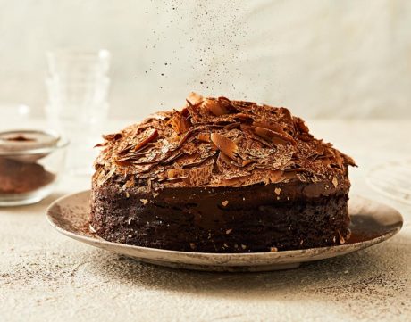Velvet Mudcake topped with Milk Chocolate Shavings